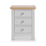 Farrow Grey Bedside Table from Roseland Furniture - Front View