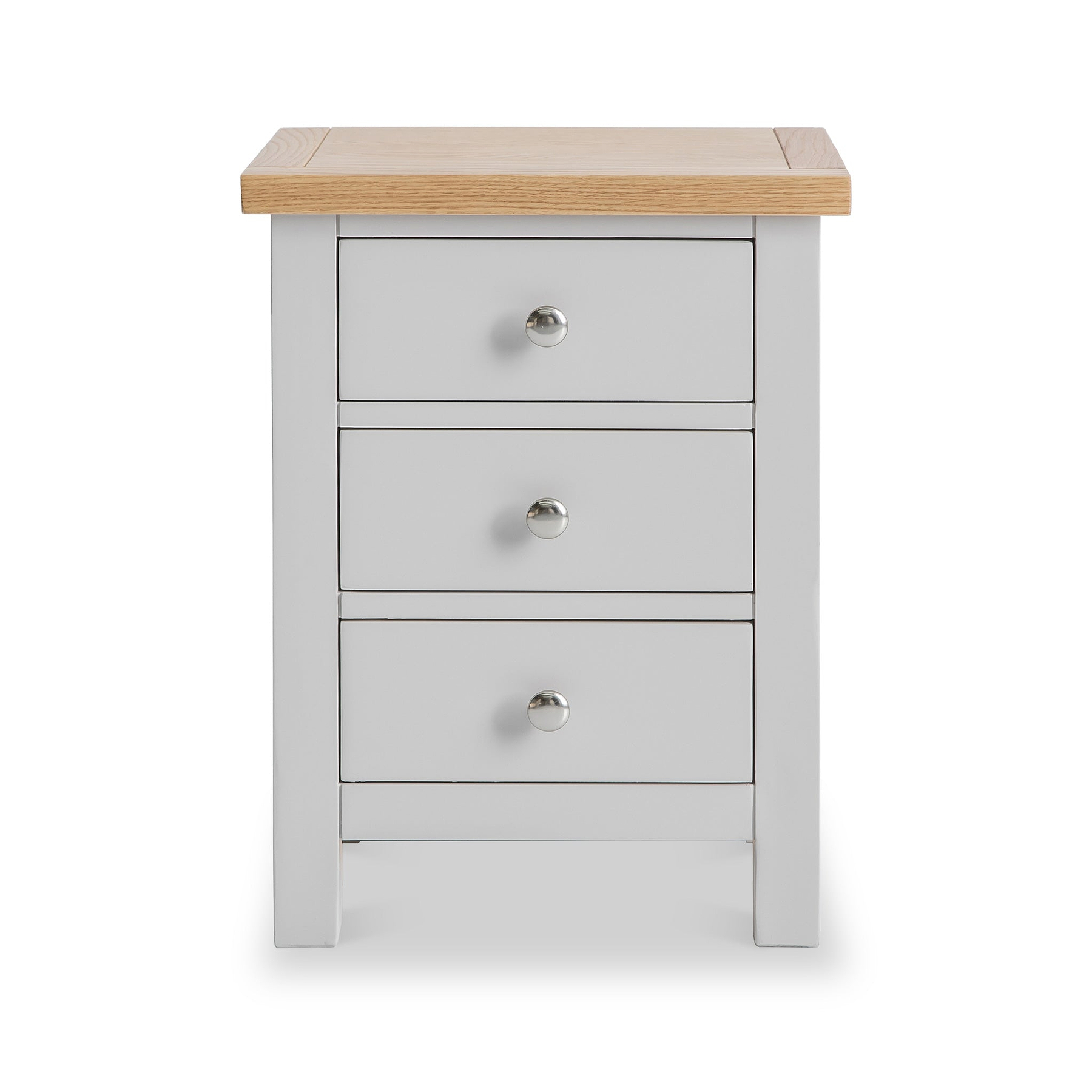 Farrow Grey Bedside Table from Roseland Furniture - Front View