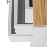 Farrow Grey 2 Over 3 Chest Of Drawers from Roseland Furniture - close up of drawers