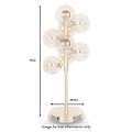 Vecchio Lustre Glass Orb and Gold Metal Table Lamp dimensions