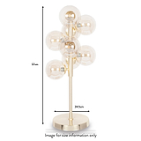Vecchio Lustre Glass Orb and Gold Metal Table Lamp dimensions