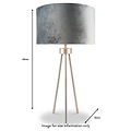 Houston Brushed Silver Metal Tripod Table Lamp dimensions