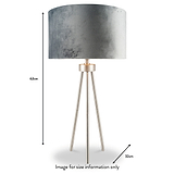 Houston Brushed Silver Metal Tripod Table Lamp dimensions