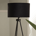 Houston Matt Black Metal Tripod Table Lamp close up