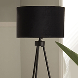 Houston Matt Black Metal Tripod Table Lamp close up