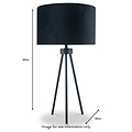 Houston Matt Black Metal Tripod Table Lamp dimensions