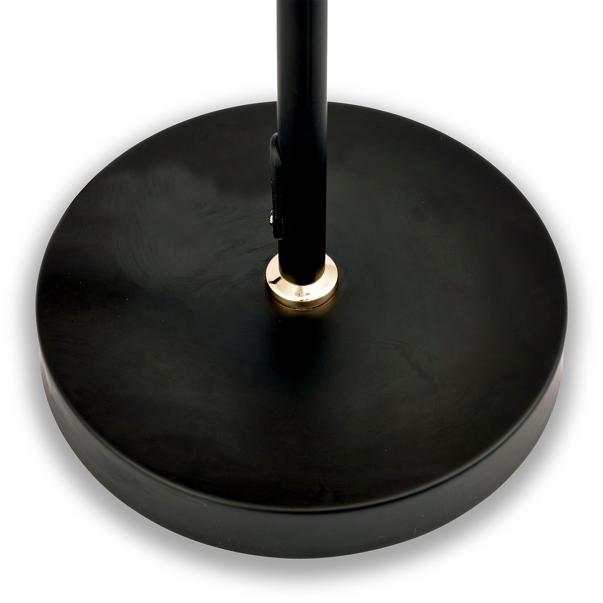 Blair Smoked Glass Ball and Black Metal Table Lamp