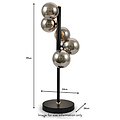 Blair Smoked Glass Ball and Black Metal Table Lamp dimensions