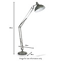 Alonzo Grey Painted Oversize Task Floor Lamp dimensions