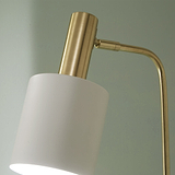 Biba Marble Footed White and Gold Retro Floor Lamp close up
