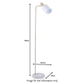 Biba Marble Footed White and Gold Retro Floor Lamp dimensions