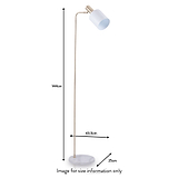 Biba Marble Footed White and Gold Retro Floor Lamp dimensions