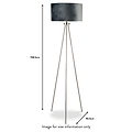 Houston Brushed Silver Tripod Floor Lamp dimensions