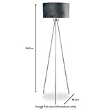 Houston Brushed Silver Tripod Floor Lamp dimensions