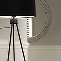 Houston Matt Black Tripod Floor Lamp close up