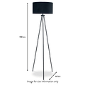 Houston Matt Black Tripod Floor Lamp dimensions