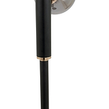 Blair Smoked Glass Ball and Black Metal Floor Lamp
