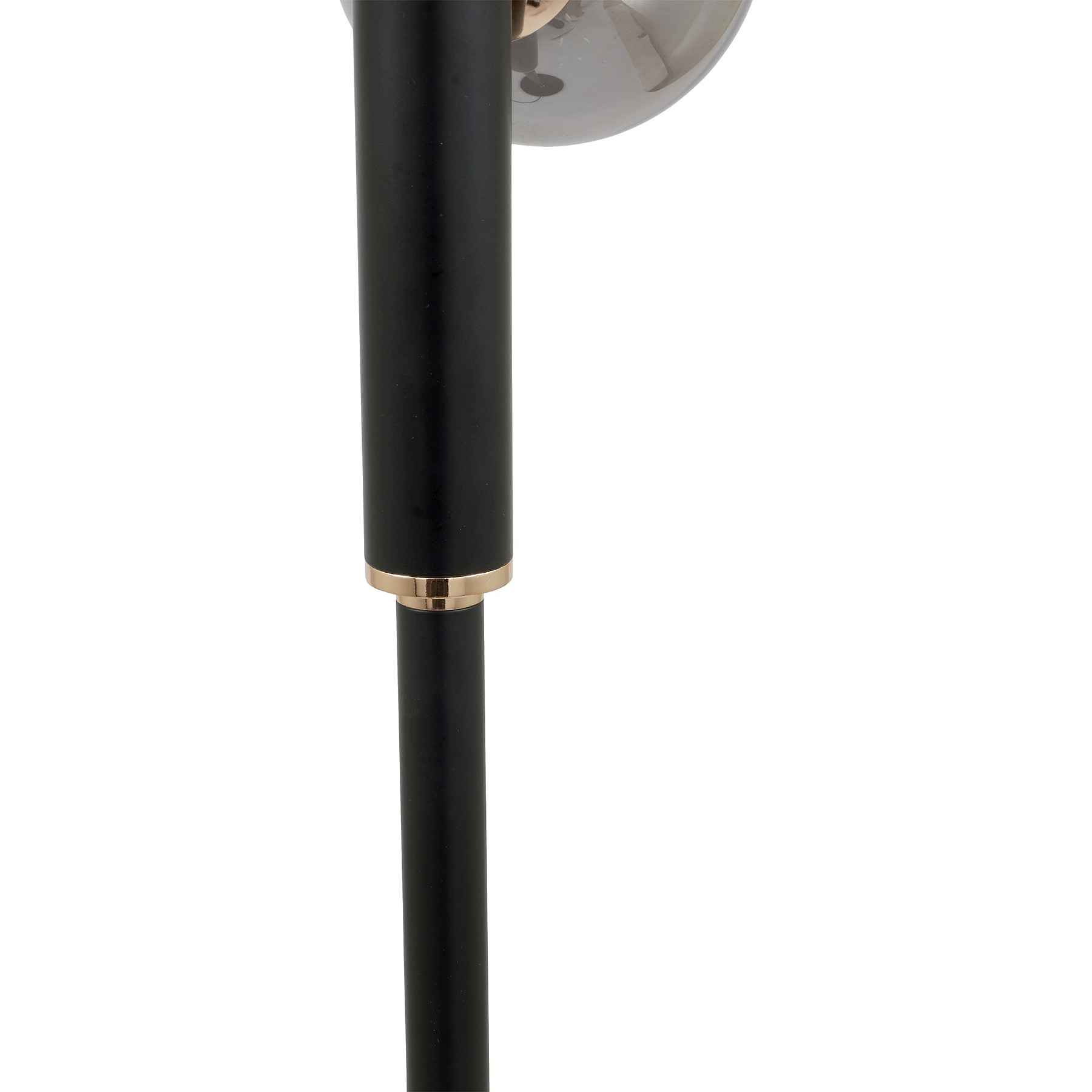 Blair Smoked Glass Ball and Black Metal Floor Lamp