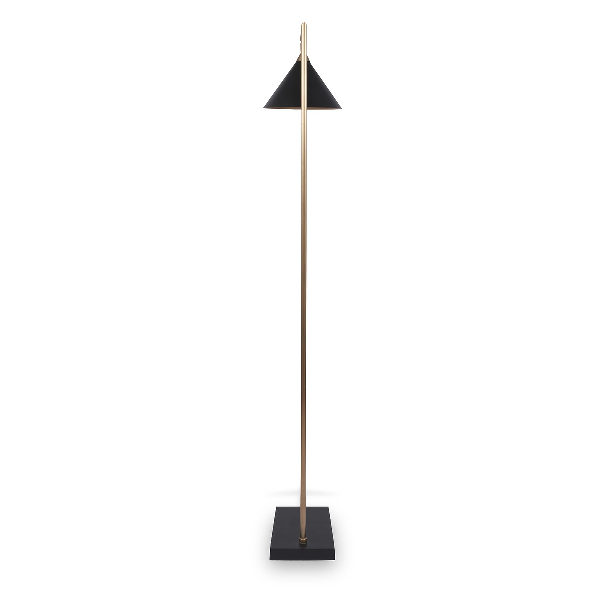 Zeta Matt Black and Antique Brass Floor Lamp