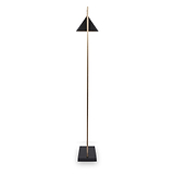 Zeta Matt Black and Antique Brass Floor Lamp