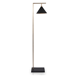 Zeta Matt Black and Antique Brass Floor Lamp from Roseland