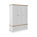Farrow Grey Triple Wardrobe with Storage Drawers from Roseland Furniture