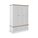 Farrow Grey Triple Wardrobe with Storage Drawers from Roseland Furniture