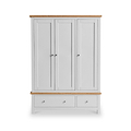Farrow Grey 3 Door  Wardrobe with Storage Drawers