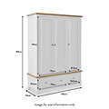 Farrow Triple Wardrobe with Storage Drawers dimensions