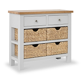 Farrow Grey Console Table with Baskets from Roseland Furniture