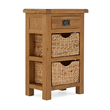 Zelah Oak Telephone Table with Baskets by Roseland Furniture