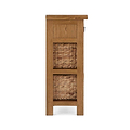 Zelah Oak Telephone Table with Baskets - Side on view