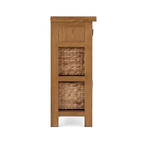 Zelah Oak Telephone Table with Baskets - Side on view
