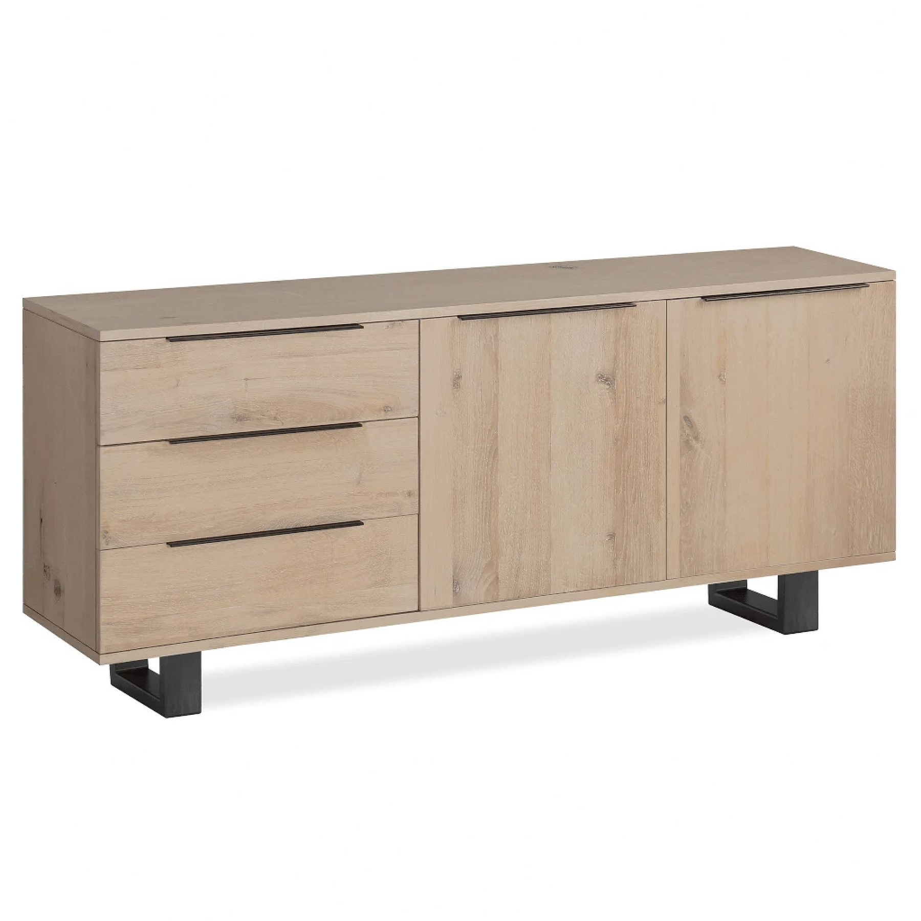 Oak Mill Large Sideboard - Metal Base - White Oil by Roseland Furniture