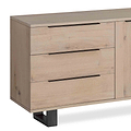 Oak Mill Large Sideboard - Metal Base - White Oil
