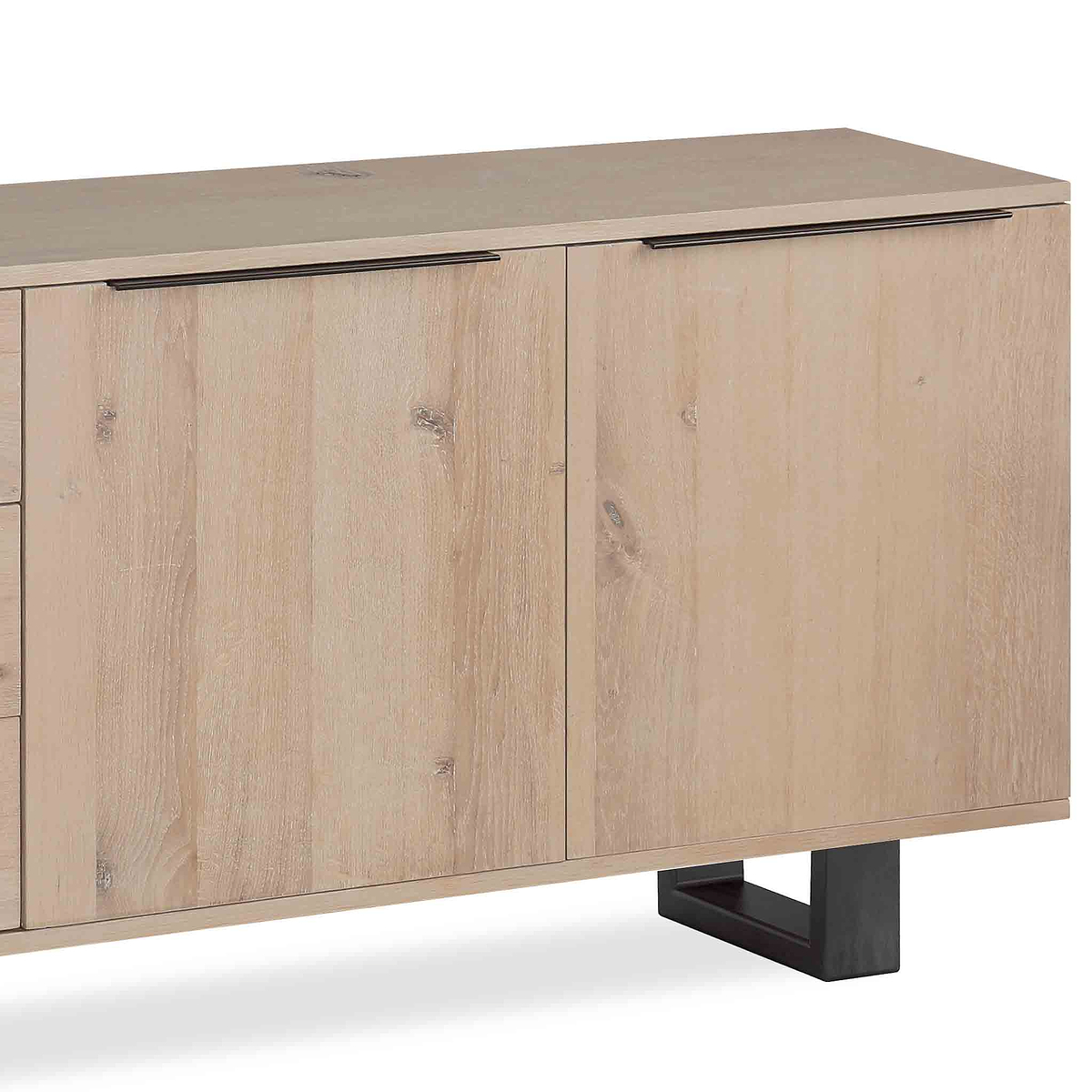 Oak Mill Large Sideboard - Metal Base - White Oil