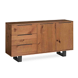 Oak Mill Small Sideboard - Metal Base - Waxed Oak by Roseland Furniture