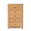 London Oak 5 Drawer Chest by Roseland Furniture