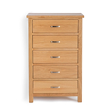 London Oak 5 Drawer Chest by Roseland Furniture