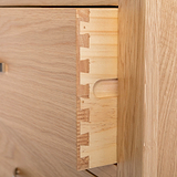 London Oak close up of dovetail joints