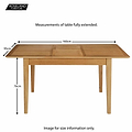 Alba Oak 120-160cm Extending Table - Size Guide when fully extended