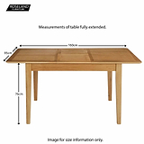 Alba Oak 120-160cm Extending Table - Size Guide when fully extended