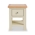 Farrow Grey Side Lamp Table with Storage Drawer