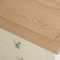 Farrow Cream Bedside Table from Roseland Furniture - close up of wooden top