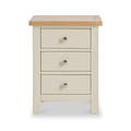 Farrow Cream Bedside Table from Roseland Furniture - Front View