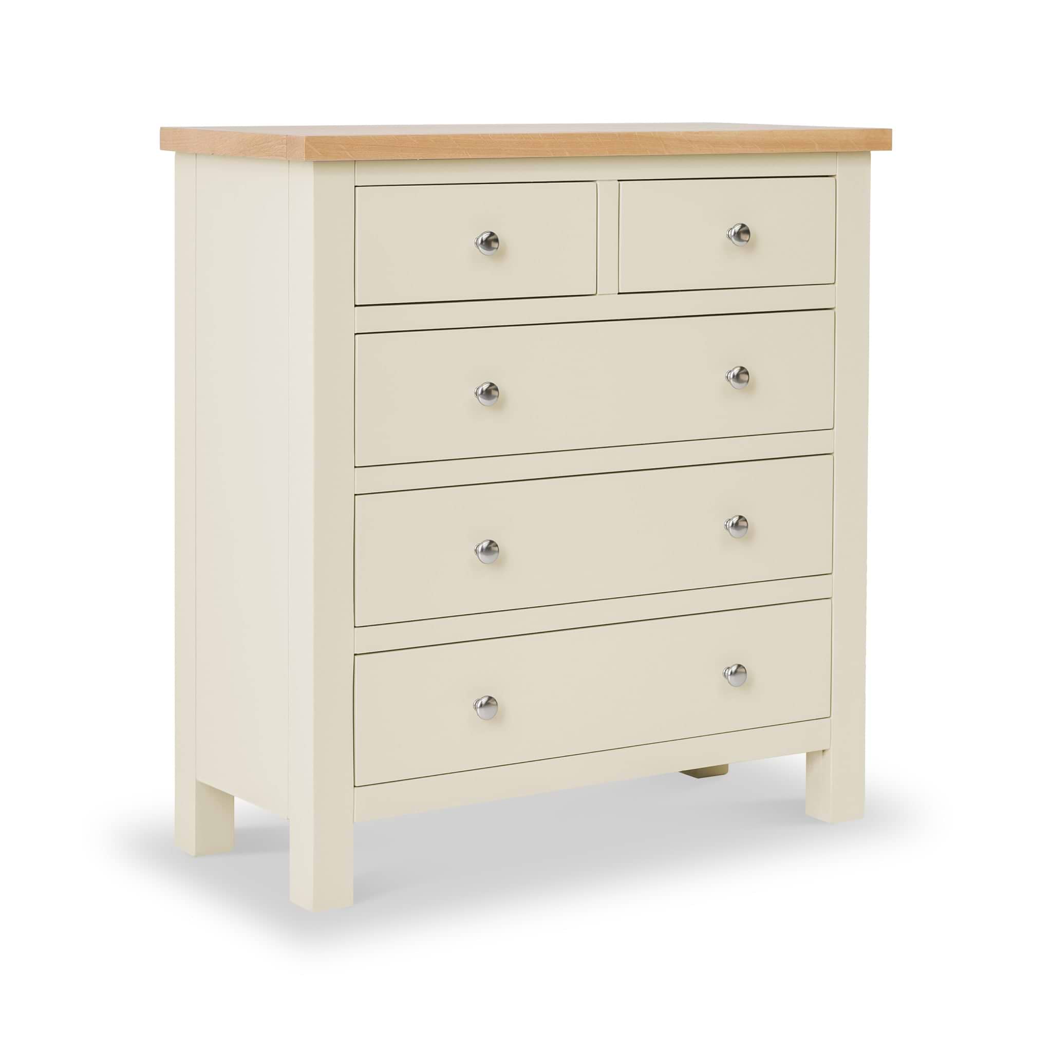 Farrow Cream 2 Over 3 Chest Of Drawers from Roseland Furniture - angle view