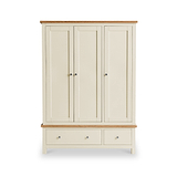 Farrow Cream 3 Door Wardrobe with Storage Drawers