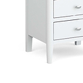 Chester White Bedside Chest of 3 Drawers - Close up of feet