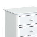 Chester White Bedside Chest of 3 Drawers - Close up of top