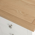 Farrow White Bedside Table from Roseland Furniture - Close up of wooden top